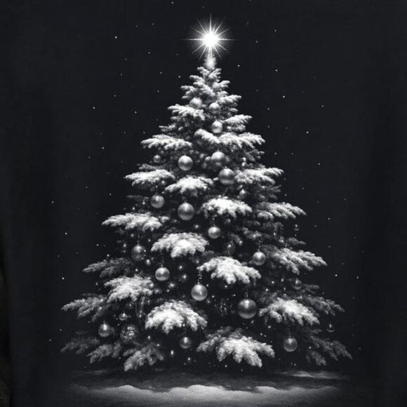 Winter Christmas Shirt, Christmas Tree, Elegant Holiday Tree Tee - Picture 2 of 4
